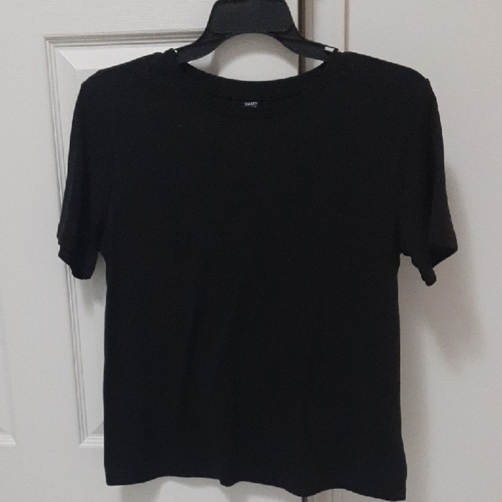 Emery Rose plain black tee or top. Size Large.